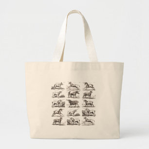 Antieke Eenhoorn Gravure Vintage Zoölogie Specimen Grote Tote Bag