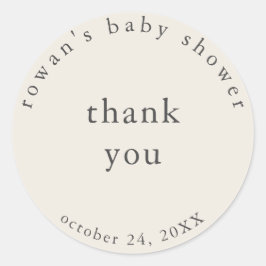 Antieke Eenvoudige Baby Shower Bedankt Sticker