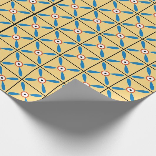 antieke egypte florale geometrische achtergrond cadeaupapier (Hoek)