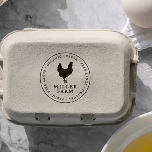 Antieke Eierdoos van een Gezinskippenboerderij Zelfinktende Stempel