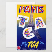 Antieke Eiffeltoren Lucht Reizen Reclame Briefpapier (Voorkant / Achterkant)