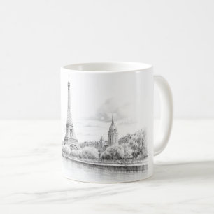 Antieke Eiffeltoren, schetsontwerp Koffiemok