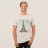 Antieke Eiffeltoren Tri-Blend Shirt (Voorkant volledig)
