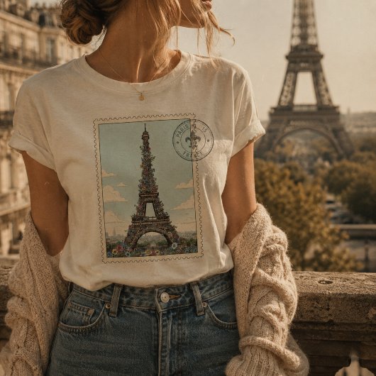 Antieke Eiffeltoren Tri-Blend Shirt