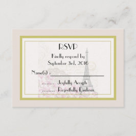 Antieke Eiffeltoren Trouw RSVP Kaartje