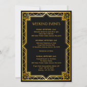 Antieke Elegante Art Deco Gouden Trouw Uitnodiging (Achterkant)