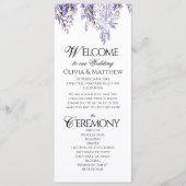 Antieke Elegante Bloemen Regency Huwelijksprogramm Programmakaart (Voorkant)