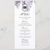 Antieke Elegante Bloemen Regency Trouwmenu Programmakaart (Voorkant)
