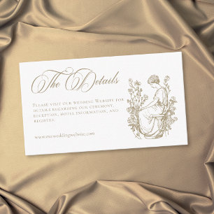 Antieke Elegante Gouden Crest Tuin Bruiloft Informatiekaartje