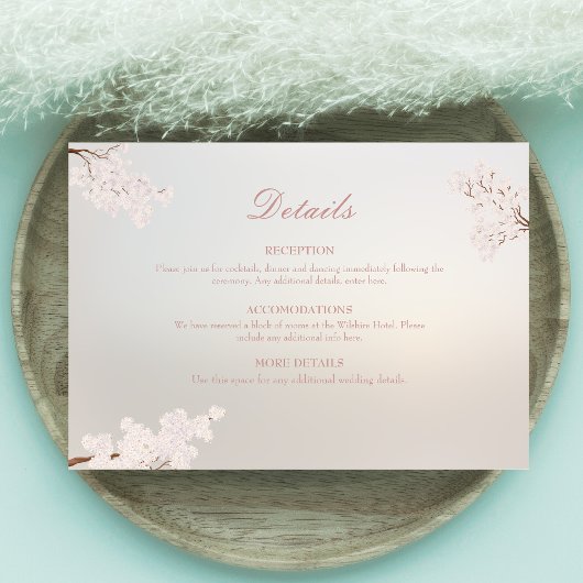 Antieke Elegante Parel Romantische Trouwdag Informatiekaartje