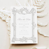 Antieke Elegante Sierlijst Trouw Save Date Kaart