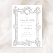 Antieke Elegante Sierlijst Trouw Save Date Kaart