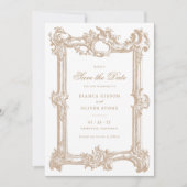 Antieke Elegante Sierlijst Trouw Save Date Kaart (Voorkant)
