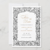 Antieke Elegante Wijnranken Rand Frame Sla de Datu Kaart (Voorkant)