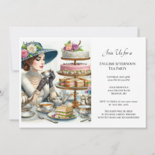 Antieke Elegantie Dames Theepartij Kaart