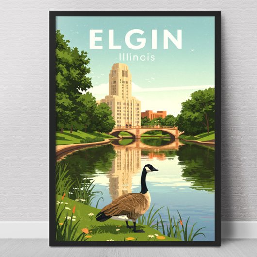 Antieke Elgin Illinois Poster