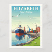 Antieke Elizabeth New Jersey Briefkaart (Voorkant)