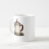 Antieke Emaille Koffiepot Koffiemok (Voorkant links)