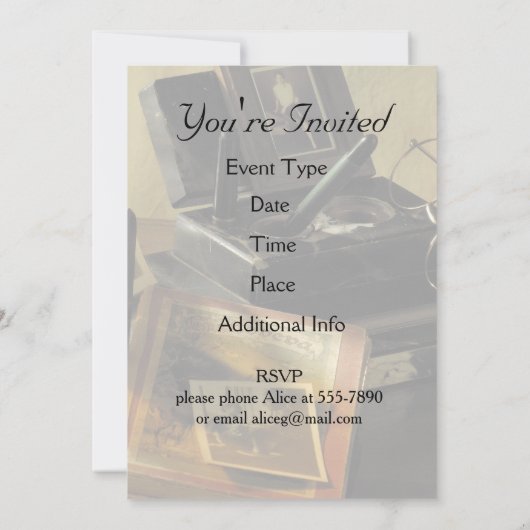 Antieke en nostalgische Mementos Kaart (Achterkant)