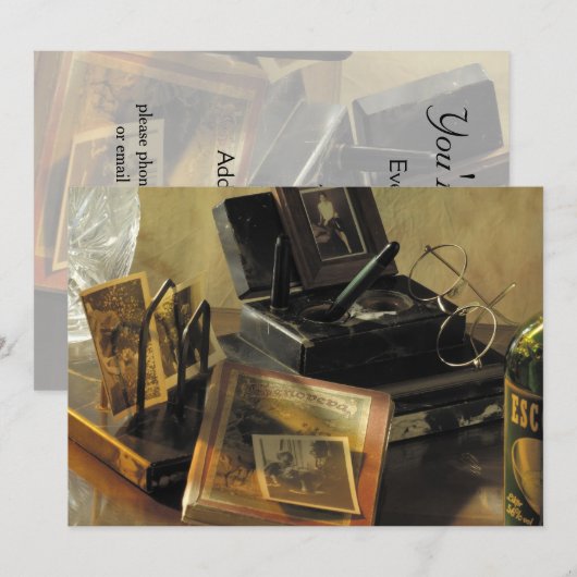 Antieke en nostalgische Mementos Kaart (Voorkant / Achterkant)