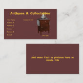 Antieke en verzamelobjecten visitekaartje (Voorkant / Achterkant)