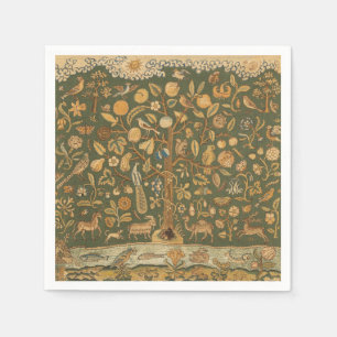 Antieke Engelse Naaldkant Boom des Levens & Eenhoo Servet