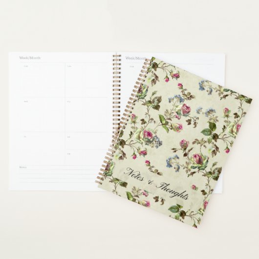 Antieke Engelse Roos Botanische Planner met Eigen (Display)