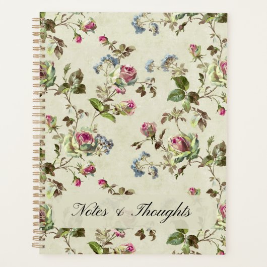 Antieke Engelse Roos Botanische Planner met Eigen (Voorkant)