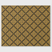 Antieke engelse teeltegel die glanzend helder goud cadeaupapier (Vlak)