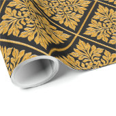 Antieke engelse teeltegel die glanzend helder goud cadeaupapier (Rol Hoek)