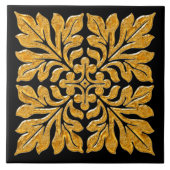 Antieke engelse teeltegel die glanzend helder goud tegeltje (Voorkant)