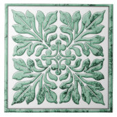 Antieke engelse tegels koelen groen tegeltje (Voorkant)