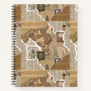 Antieke Ephemera Collage Esthetiek Deluxe Journaal Notitieboek
