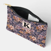 Antieke erfstuk bloemblaadjes paarse bloemmonogram etui (Open)