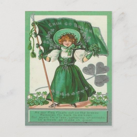 Antieke Erin Go Bragh St. Patrick's Dag kaart (Voorkant)