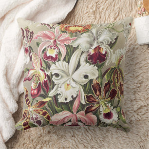 Antieke Ernst Haeckel Orchidee Botanische Print Kussen