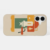 Antieke espressiemachine iPhone 16 hoesje (Achterkant horizontaal)