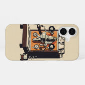 Antieke espressomachine iPhone 16 hoesje (Achterkant horizontaal)