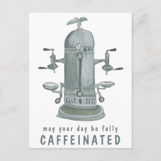 Antieke espressomachine koffie AANPASSEN Grappig Briefkaart (Voorkant)