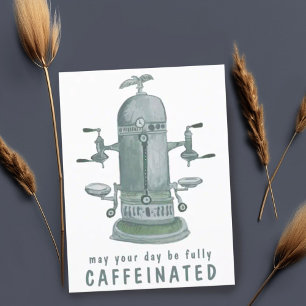 Antieke espressomachine koffie AANPASTEN Leuk Briefkaart
