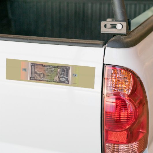 Antieke Ethiopische Birr-bankbiljet Bumpersticker (Op Truck)