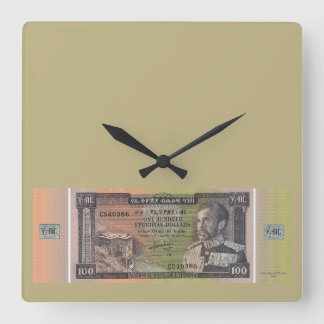 Antieke Ethiopische Birr-bankbiljet Vierkante Klok