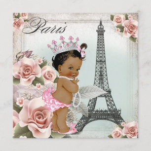 Antieke Ethische Prinses Parijs Baby Shower Kaart