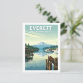 Antieke Everett Washington Briefkaart (Staand voorkant)