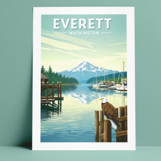 Antieke Everett Washington Briefkaart