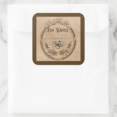 Antieke exlibris met Octopus Vierkante Sticker (Tas)