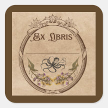 Antieke exlibris met Octopus