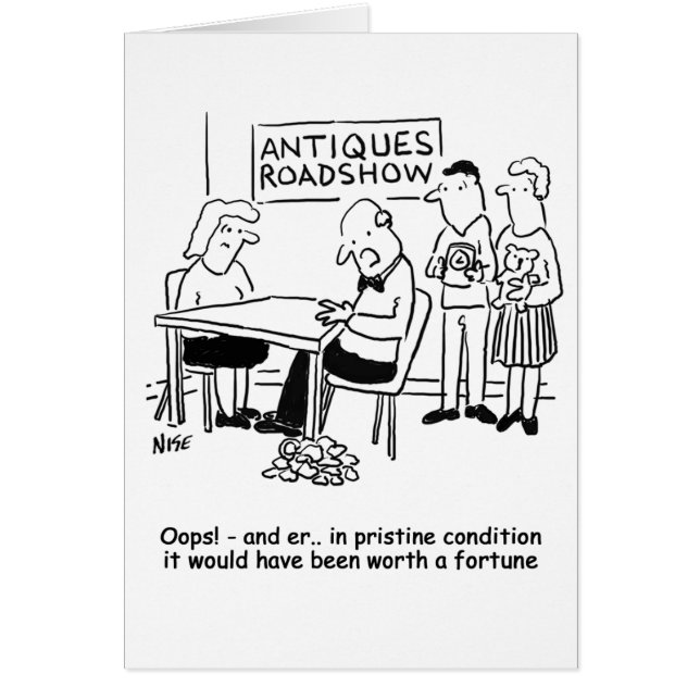 Antieke expert laat een waardevol object vallen (Voorkant)