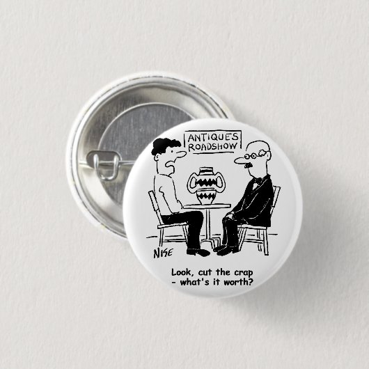 Antieke Expert of Antiek Collector Button Badge (Voorkant /achterkant)