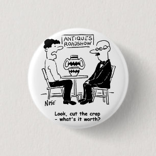 Antieke Expert of Antiek Collector Button Badge
